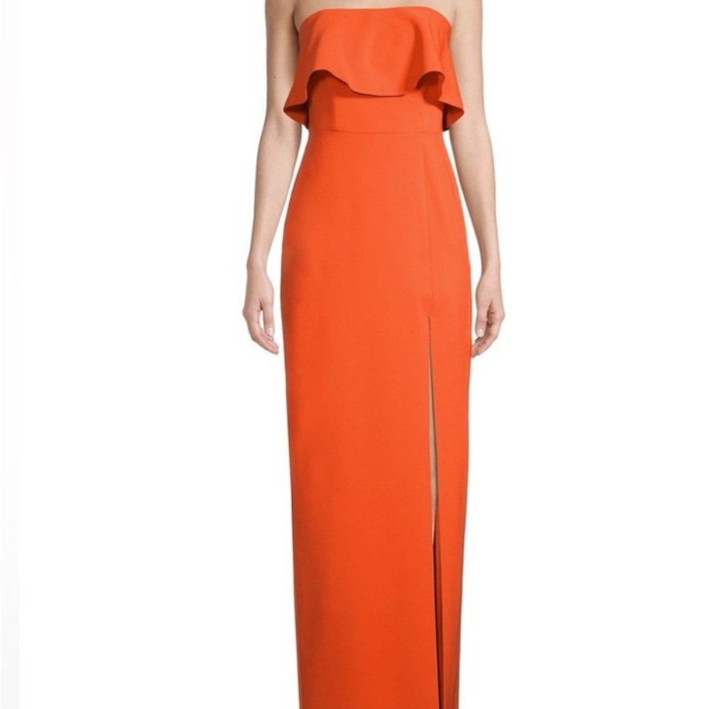REVOLVE Strapless Orange Evening Dress